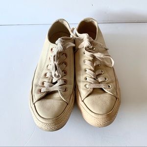 Beige color converse sneakers